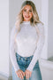 Star Embellished Sheer Mesh Long Sleeve Top